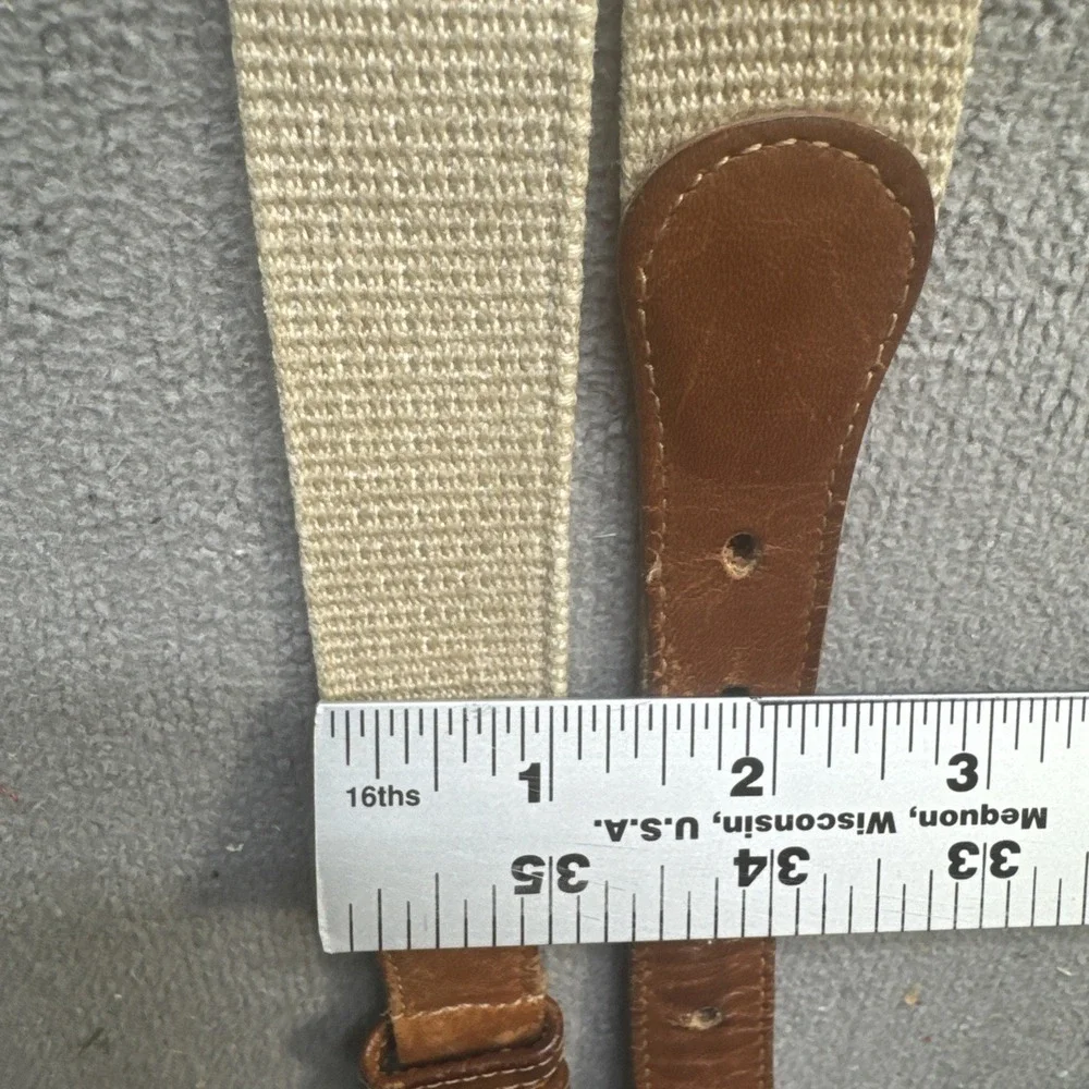 Coach Women's Leather Linen Belts Lot of 3 Tan Navy Cream Size‎ 40 Large L